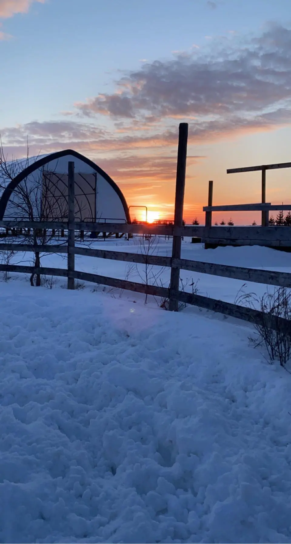 Round pen looking out view