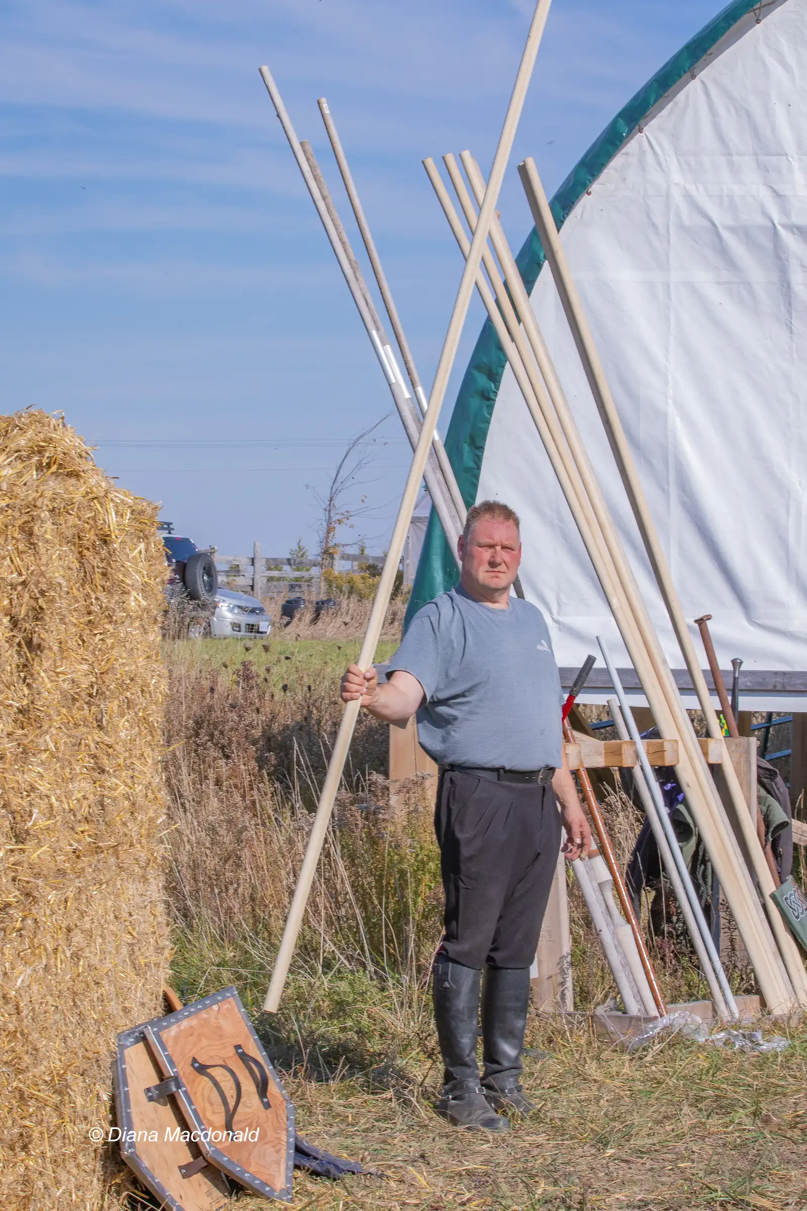 Ivan doing lance drills on foot